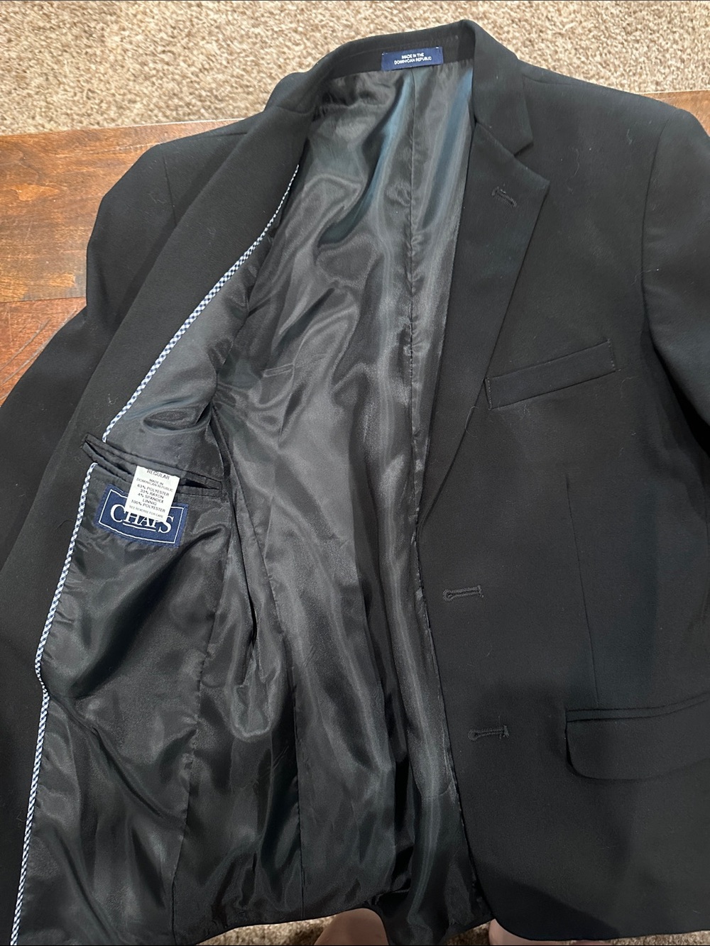 Chaps Men’s Black Single-Breasted Blazer